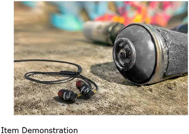 Alt view image 5 of 5 - PHILIPS SHE5300BK/27 Metallic "Powerful Bass" In Ear Headphones, Black