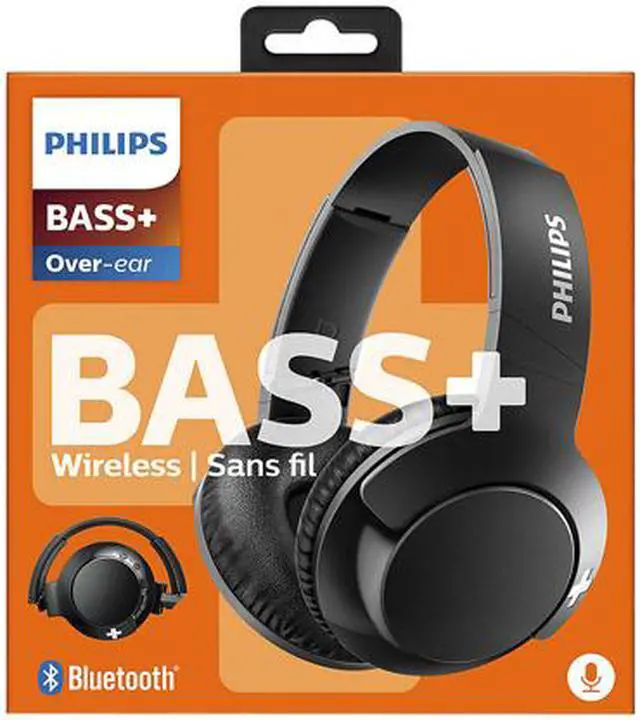 Alt view image 8 of 9 - Philips SHB3175BK BASS+ Wireless Bluetooth Closed-Back Over-Ear Headphones with Mic - Black