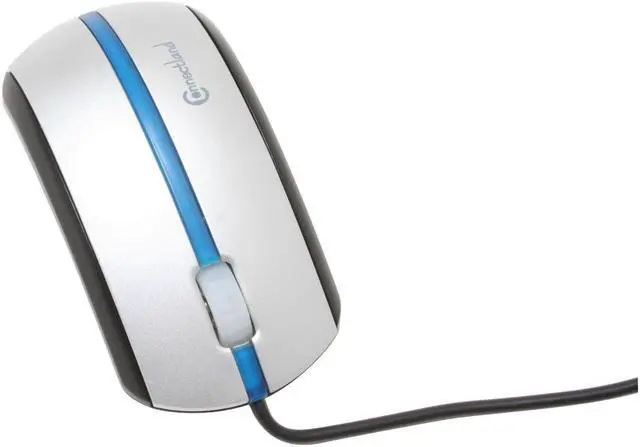Alt view image 2 of 5 - SYBA CL-MS-069UP Silver 3 Buttons 1 x Wheel USB or PS/2 Wired Optical Combo Mouse With Blue LED Light
