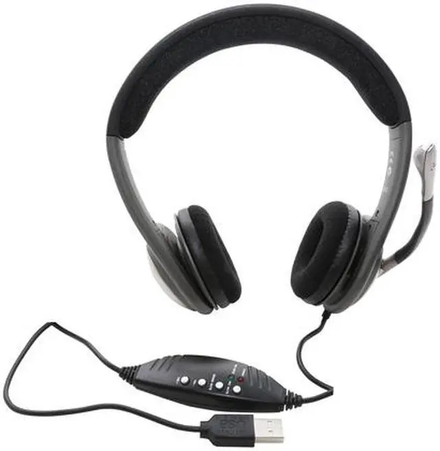 Alt view image 2 of 5 - SYBA Grey USB Connector Binaural Ear Hook Stereo Headset