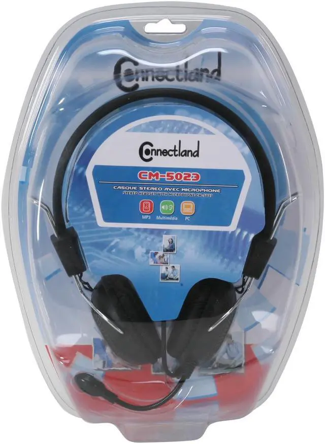 Alt view image 2 of 2 - SYBA Connectland CL-CM-5023 3.5mm Connector Circumaural Stereo Headset with Microphone