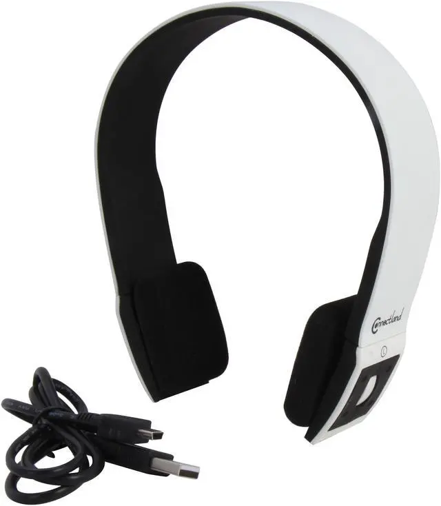Alt view image 7 of 8 - ConnectLand Black/White CL-AUD23029 Supra-aural Bluetooth v2.1 EDR Stereo Headset with Microphone - White/Black