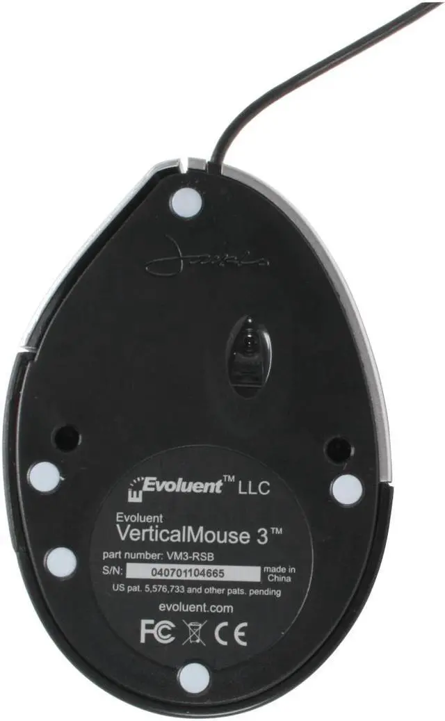 Alt view image 4 of 6 - Evoluent VM3-RSB Black/Silver 5 Buttons 1 x Wheel USB Optical VerticalMouse 3