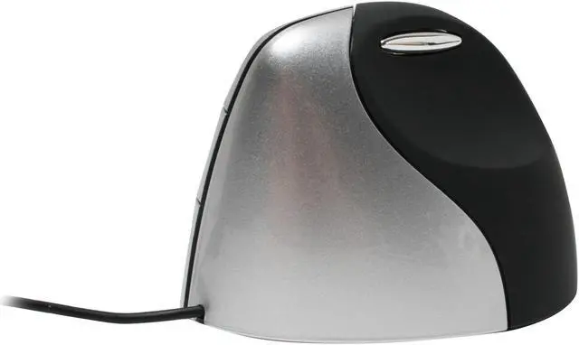 Alt view image 3 of 8 - Evoluent VM3R2-RSB Silver/Black 5 Buttons 1 x Wheel USB Wired Optical VerticalMouse 3 Rev 2 - OEM