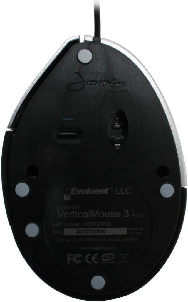 Alt view image 7 of 8 - Evoluent VM3R2-RSB Silver/Black 5 Buttons 1 x Wheel USB Wired Optical VerticalMouse 3 Rev 2 - OEM
