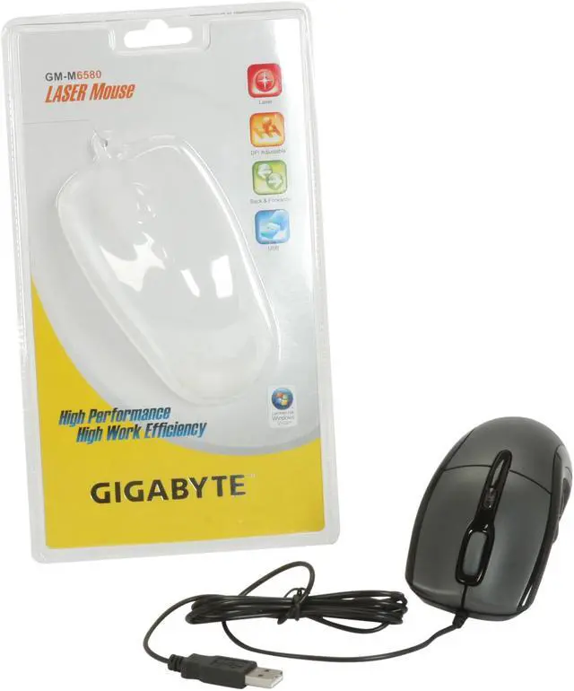 Alt view image 7 of 7 - GIGABYTE GM-M6580 Noble Black 6 Buttons 1 x Wheel USB Wired Laser Desktop Mouse