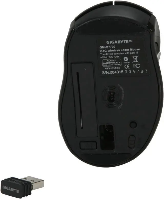 Alt view image 7 of 8 - GIGABYTE M7700 GM-M7700 Noble Black Tilt Wheel USB RF Wireless Laser Mouse