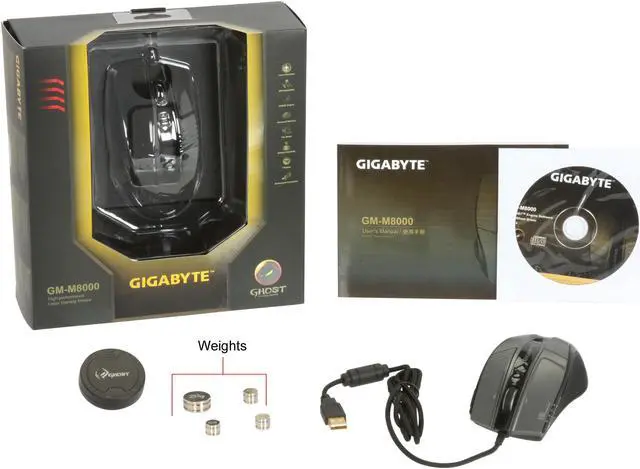Alt view image 7 of 7 - GIGABYTE GM-M8000 Black 7 Buttons Tilt Wheel USB Laser Gaming Mouse