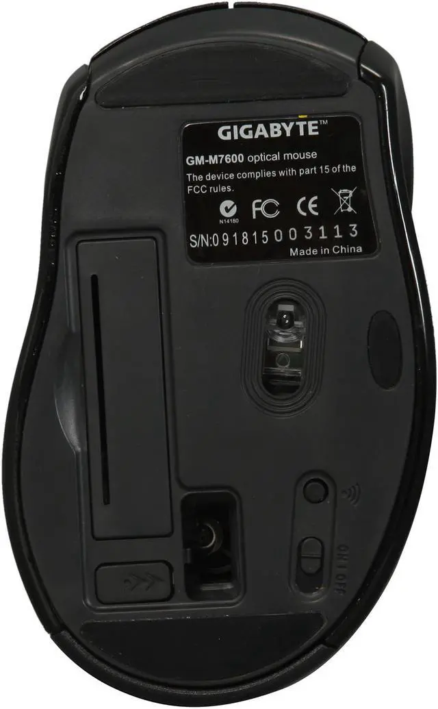 Alt view image 4 of 5 - GIGABYTE GM-M7600 Black 4 Buttons 2.4GHz Wireless Optical Notebook Mouse