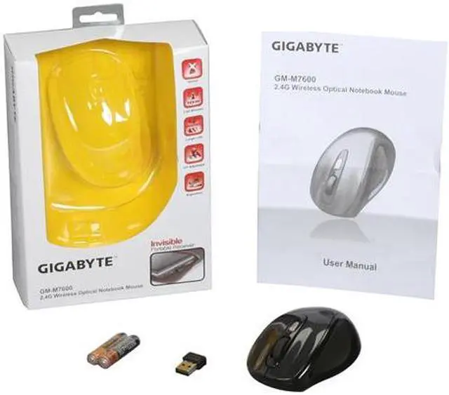 Alt view image 5 of 5 - GIGABYTE GM-M7600 Black 4 Buttons 2.4GHz Wireless Optical Notebook Mouse