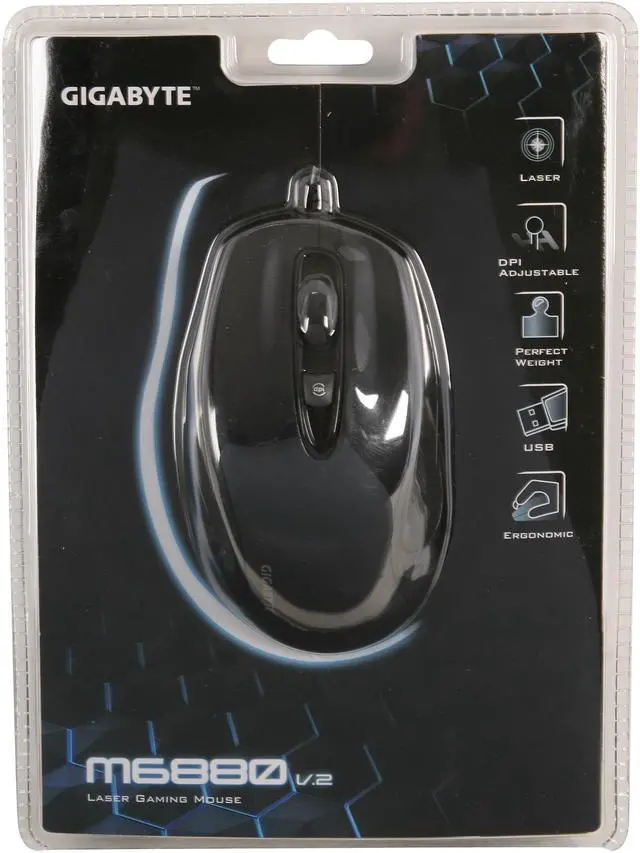 Alt view image 5 of 5 - GIGABYTE GM-M6880 Metal Black 1 x Wheel USB Wired Laser Gaming Mouse