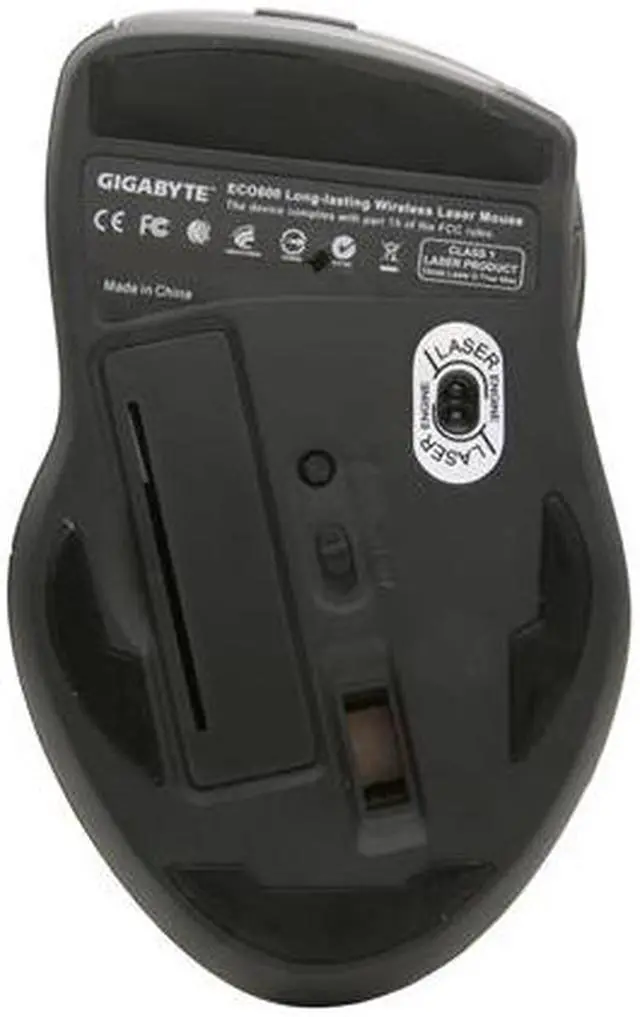 Alt view image 4 of 5 - GIGABYTE ECO600 GM-ECO600 Black 1 x Wheel USB RF Wireless Laser Mouse