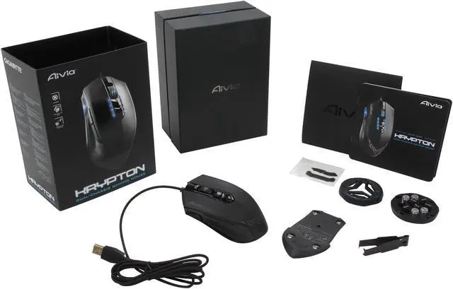 Alt view image 5 of 5 - GIGABYTE GM-KRYPTON Black 1 x Wheel USB Wired Laser Aivia Krypton Dual-chassis Gaming Mouse