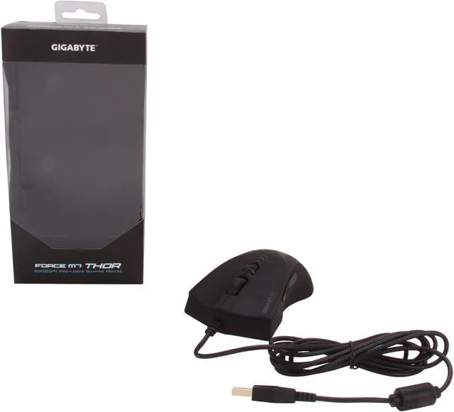 Alt view image 6 of 5 - GIGABYTE GM-FORCE M7 THOR Black 5 Buttons 1 x Wheel USB Wired Laser Gaming Mouse