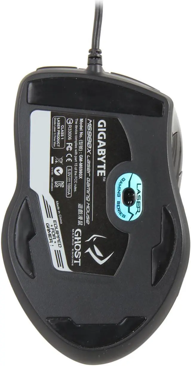 Alt view image 4 of 5 - GIGABYTE GM-M6980X Black 9 Buttons Tilt Wheel USB Wired Pro-Laser Gaming Mouse
