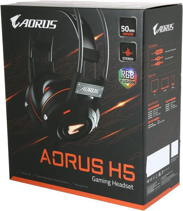 Alt view image 7 of 7 - GIGABYTE Aorus H5 Circumaural Gaming Headset