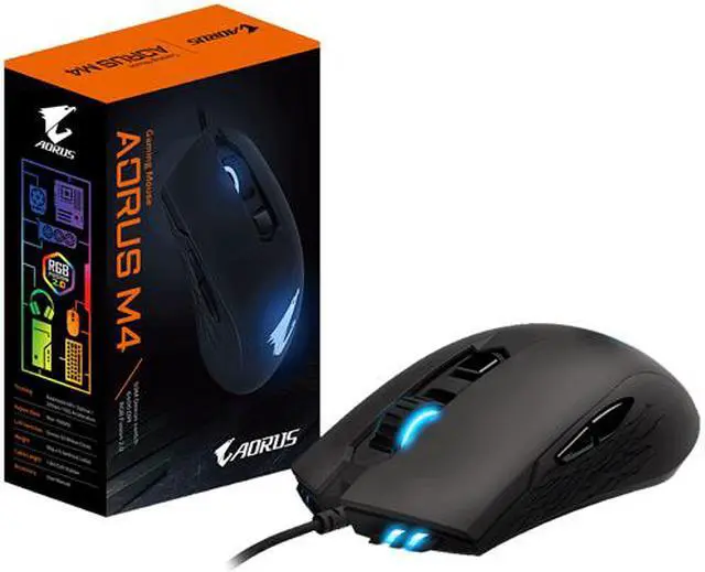 Alt view image 8 of 8 - AORUS M4 Real 6400 DPI optical engine, Ambidextrous design, RGB Fusion 2.0 Wired Gaming Mouse, Matte Black (GM-AORUS M4)