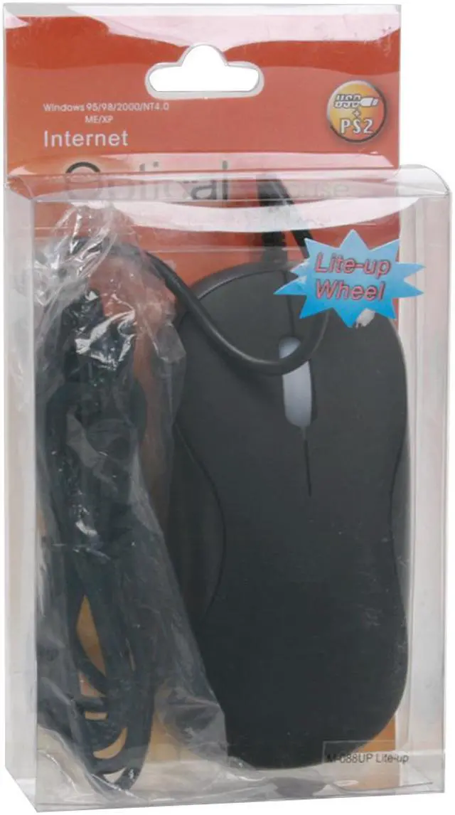 Alt view image 8 of 8 - DCT Factory M-088UP Black 3 Buttons 1 x Wheel USB or PS/2 Wired Mouse