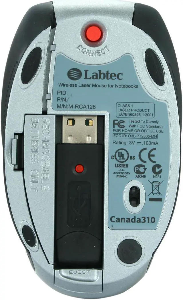Alt view image 4 of 5 - Labtec 931731-0914 Silver 1 x Wheel RF Wireless Laser Mouse for Notebooks