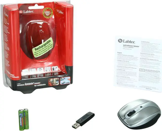 Alt view image 5 of 5 - Labtec 931731-0914 Silver 1 x Wheel RF Wireless Laser Mouse for Notebooks