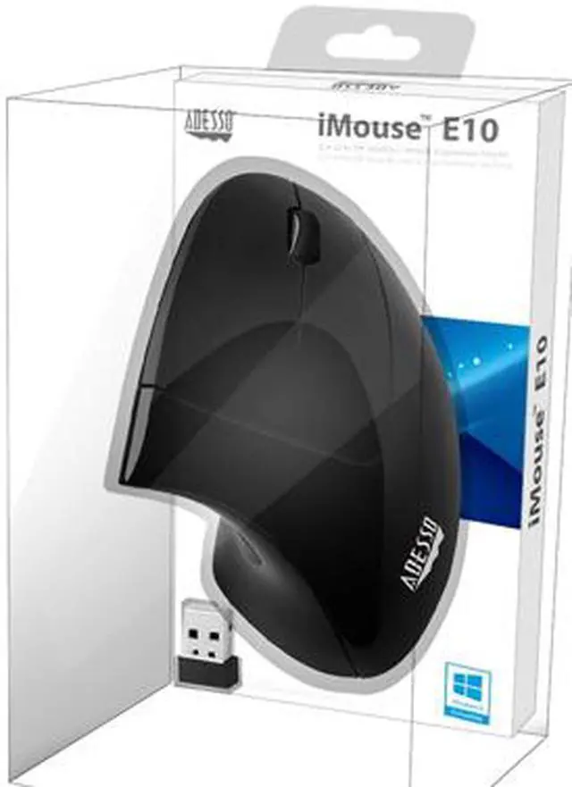 Alt view image 4 of 5 - Adesso iMouseE10 2.4 GHz RF wireless Vertical Ergonomic mouse with DPI switch button