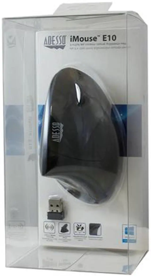 Alt view image 5 of 5 - Adesso iMouseE10 2.4 GHz RF wireless Vertical Ergonomic mouse with DPI switch button