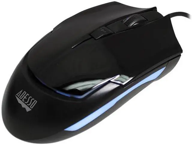 Alt view image 2 of 8 - Adesso iMousesG1 Blue illuminated Ergonomic desktop USB optical mouse with 4 DPI switching