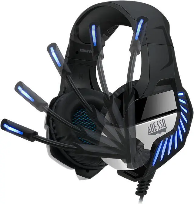 Alt view image 6 of 9 - Adesso Virtual 7.1 Surround Sound Gaming Headphone/Headset with Vibration