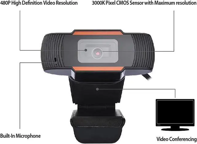 Alt view image 5 of 8 - Adesso CYBERTRACK H2 CyberTrack H2 USB WebCam with Built-in Microphone