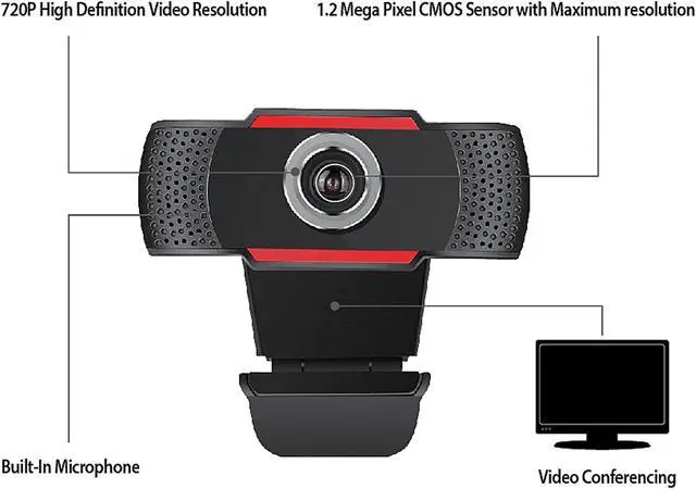 Alt view image 5 of 9 - Adesso CYBERTRACK H3 2.0 M Effective Pixels USB WebCam with Built-in Microphone