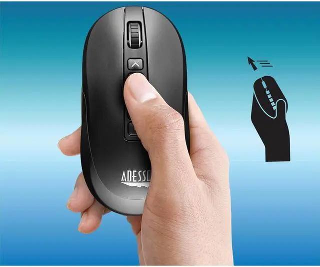 Alt view image 15 of 15 - Adesso Air Mouse Wireless Multifunctional Desktop Presenter Mouse With Laser Pointer iMouse P40
