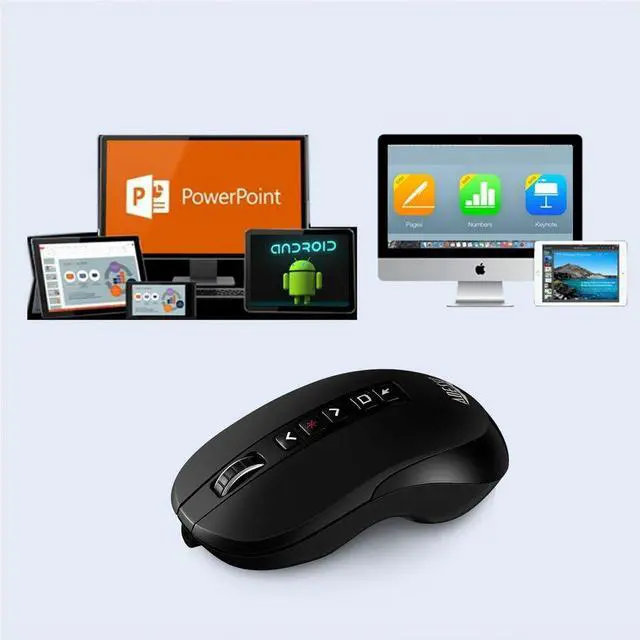 Alt view image 14 of 15 - Adesso Air Mouse Wireless Multifunctional Desktop Presenter Mouse With Laser Pointer iMouse P40