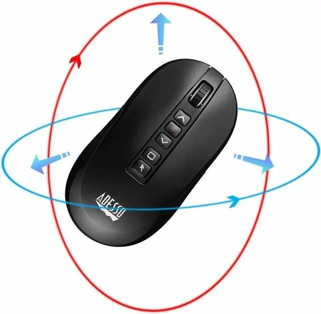 Alt view image 6 of 15 - Adesso Air Mouse Wireless Multifunctional Desktop Presenter Mouse With Laser Pointer iMouse P40
