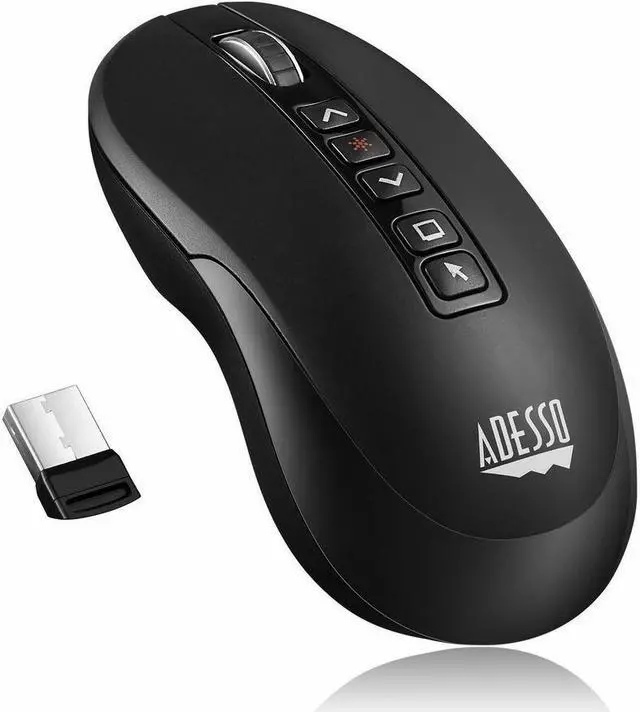 Alt view image 4 of 15 - Adesso Air Mouse Wireless Multifunctional Desktop Presenter Mouse With Laser Pointer iMouse P40
