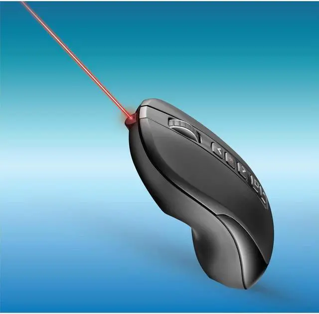 Alt view image 8 of 15 - Adesso Air Mouse Wireless Multifunctional Desktop Presenter Mouse With Laser Pointer iMouse P40