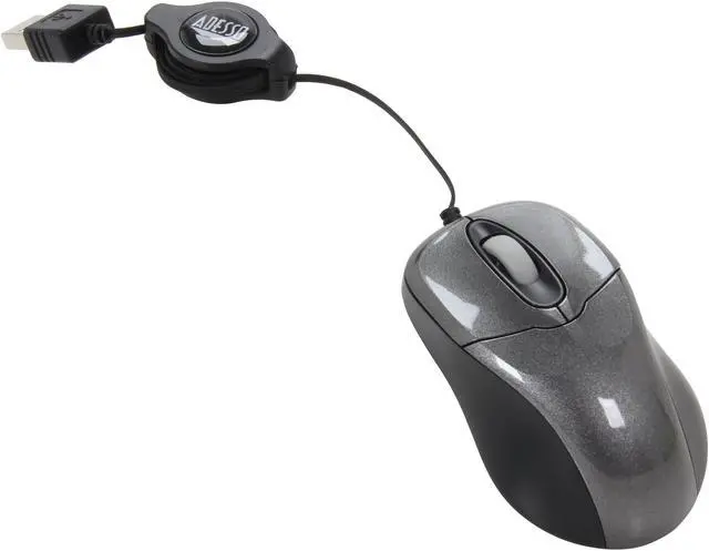 Alt view image 3 of 5 - ADESSO Mini Retractable IMOUSES1 Black 3 Buttons 1 x Wheel USB Wired Optical Mouse