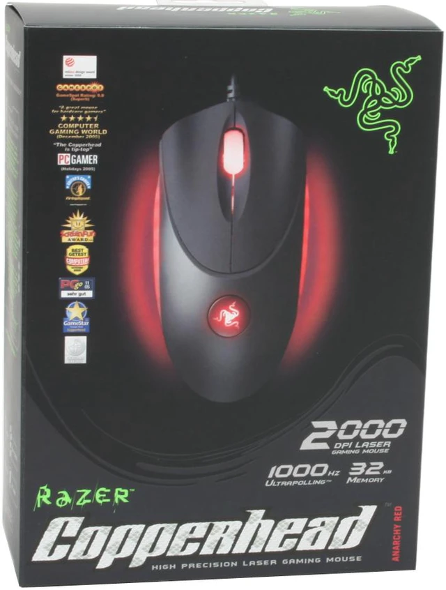 Mouse Copper Razer RAZER RZ01-00050200-R2M1 Anarchy Red Wired Laser Copperhead Mouse ...