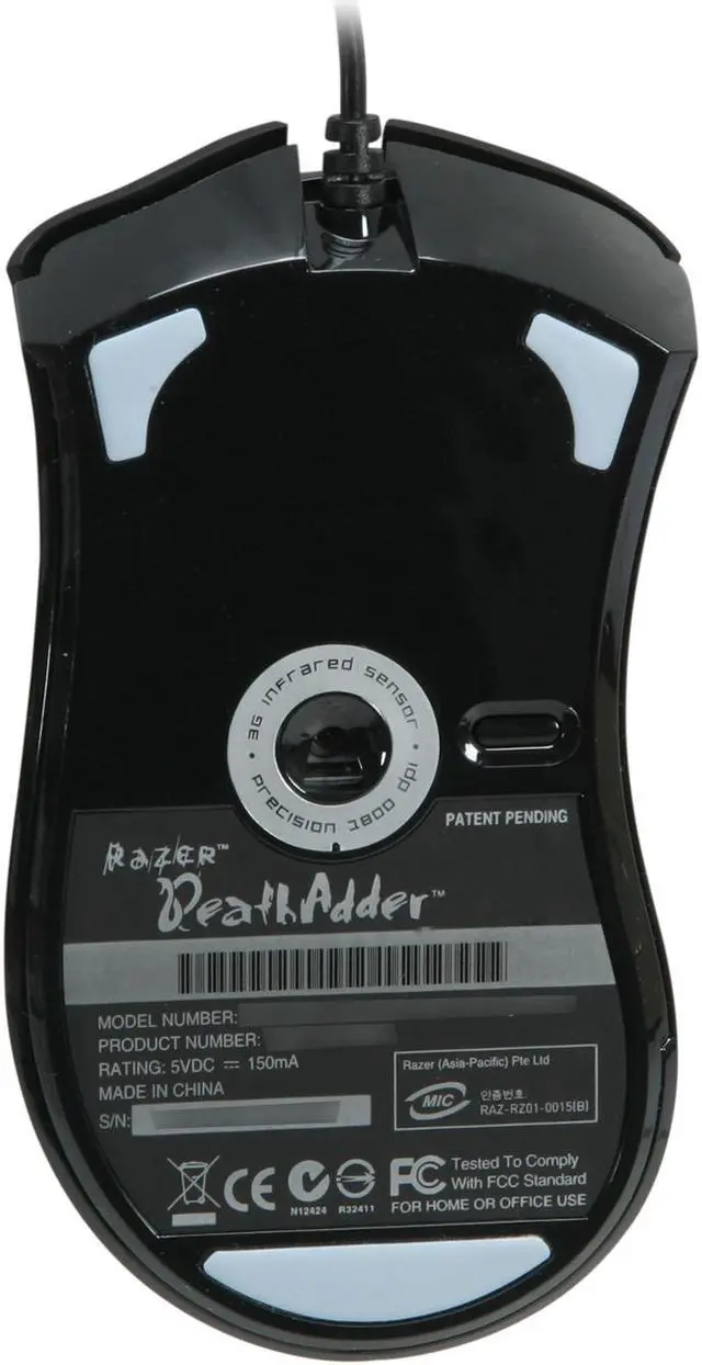 Alt view image 4 of 5 - RAZER DeathAdder RZ01-00150800-R3U1 Lunar White 5 Buttons 1 x Wheel USB Wired Mouse - Mac Edition