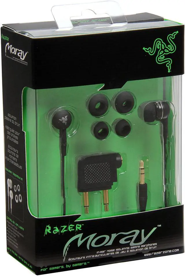 Alt view image 5 of 5 - Razer Moray 3.5mm Connector Canal Black Noise Isolating Gaming Headphone
