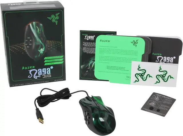 Alt view image 7 of 6 - RAZER Naga Hex Wired USB Gaming Mouse - Green