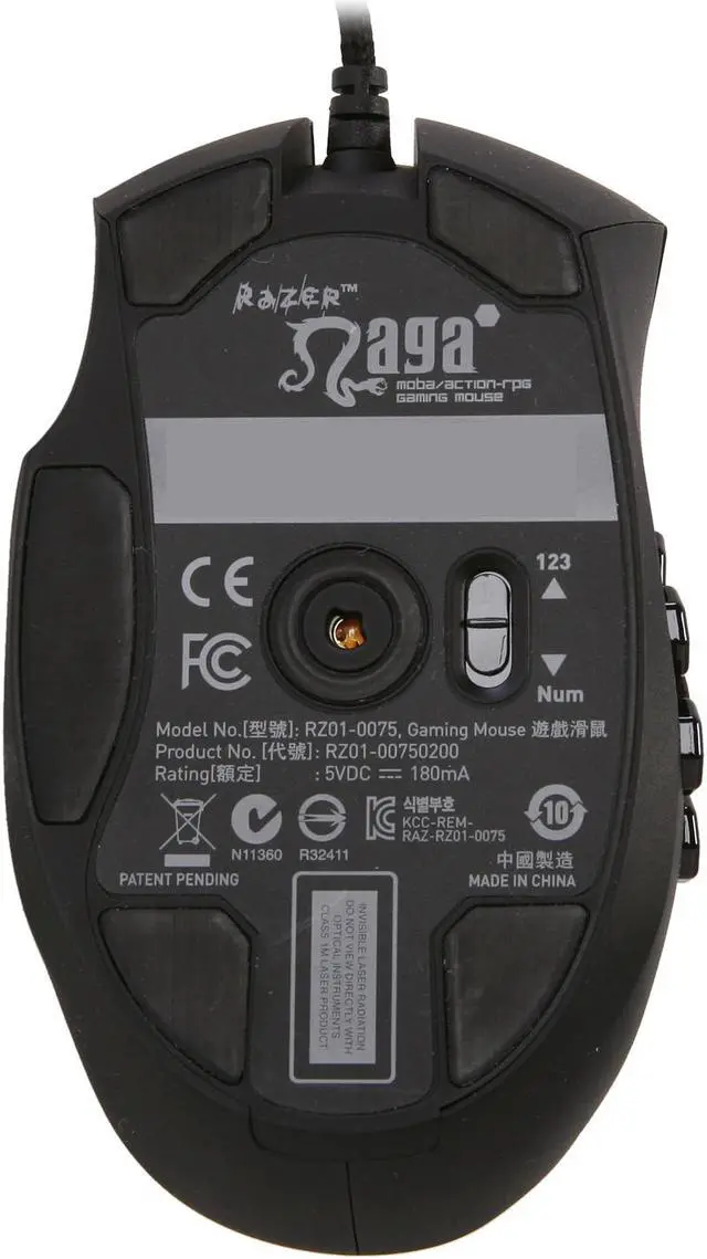 Alt view image 5 of 5 - RAZER Naga Hex Wired USB Gaming Mouse - Red
