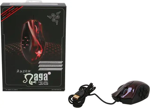 Alt view image 6 of 5 - RAZER Naga Hex Wired USB Gaming Mouse - Red