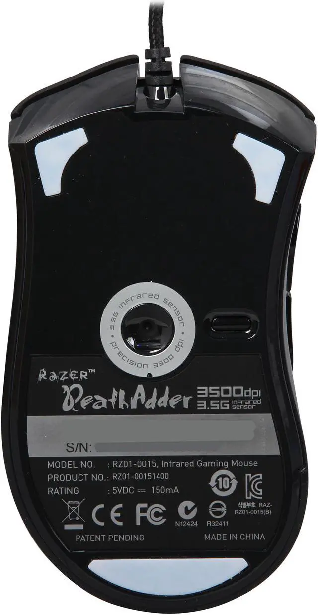 Alt view image 4 of 5 - RAZER DeathAdder Black 5 Buttons 1 x Wheel USB Wired Optical Precision Gaming Mouse - 3.5G Infrared Sensor