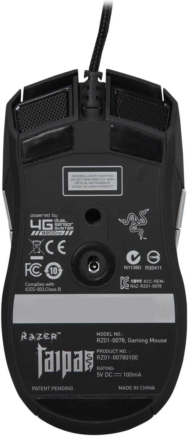 Alt view image 4 of 5 - RAZER Taipan Black 9 Buttons 1 x Wheel USB Wired Laser Mouse