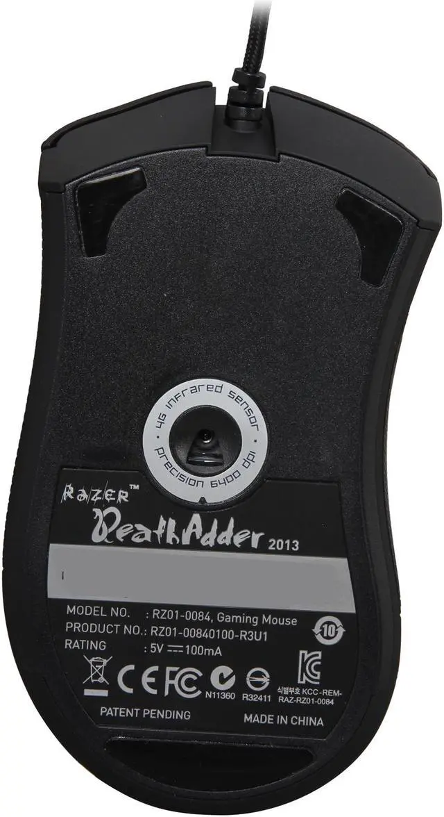 Alt view image 4 of 5 - RAZER DeathAdder 2013 Black 5 Buttons 1 x Wheel USB Wired Optical Essential Ergonomic Gaming Mouse