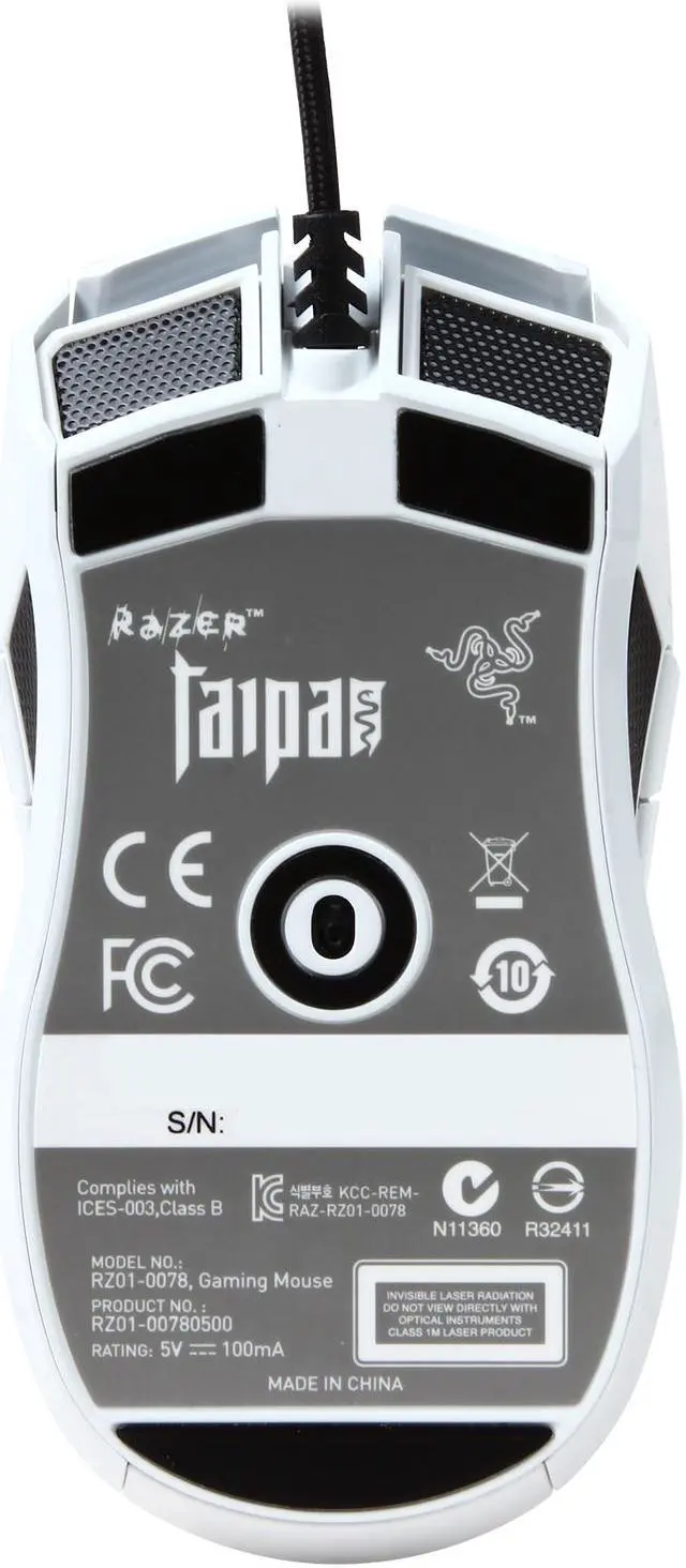 Alt view image 4 of 5 - RAZER Taipan USB Gaming Mouse - White