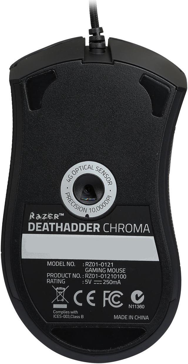 Alt view image 5 of 6 - RAZER DeathAdder Chroma RZ01-01210100 Black 1 x Wheel USB Wired Optical Multi-color Ergonomic Gaming Mouse