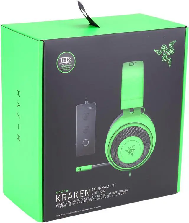 Alt view image 9 of 9 - RAZER Kraken Tournament Edition: THX Spatial Audio - Customize Audio and Mic Controls - Cooling Gel-Infused Ear Cusions - Gaming Headset Works with PC, PS4, Xbox One, Switch, Mobile Devices - Green
