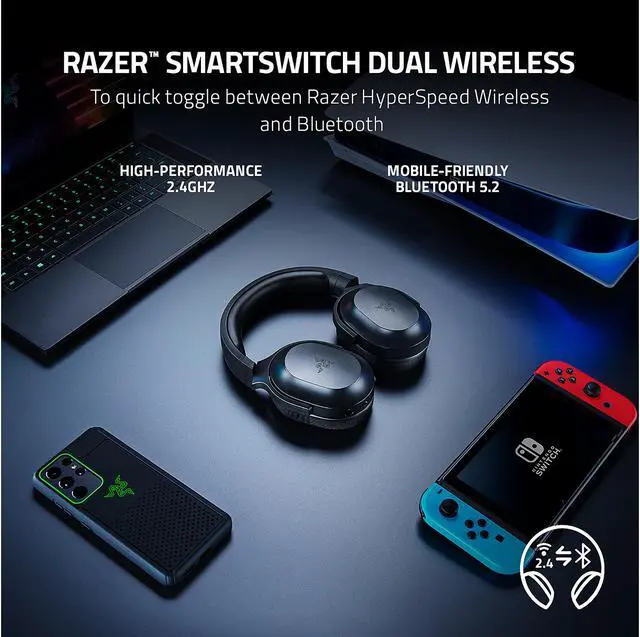 Alt view image 13 of 18 - Razer Barracuda X Wireless Multi-platform Gaming and Mobile Headset - Black