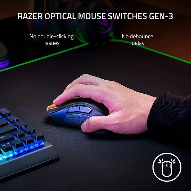 Alt view image 4 of 6 - Razer Naga V2 Pro Wireless MMO Gaming Mouse: 19+1 Programmable Buttons w/ Swappable Side Plates - HyperScroll Pro Wheel - Focus Pro 30K Optical Sensor - Optical Mouse Switches Gen-3 - 300 Hr Battery